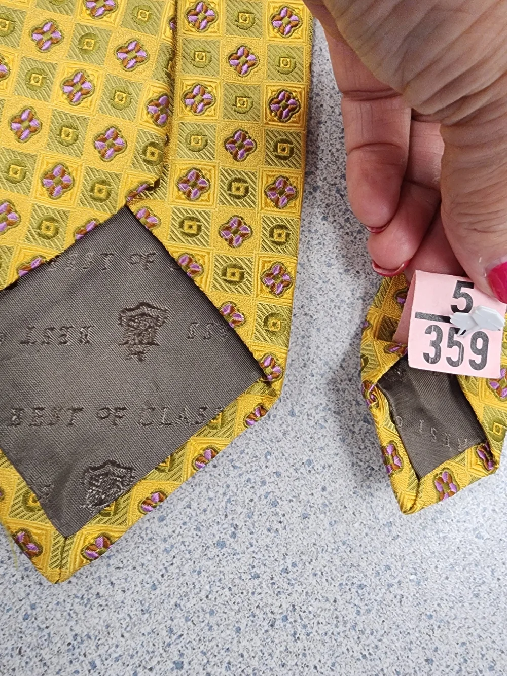 Robert Talbott Best of Class Yellow Silk Geometric Medallion Luxury Men's Tie